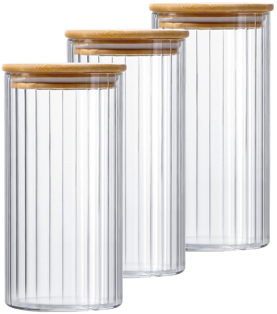 Omgoods - Set van 3 Moth Proof Bewaarpotten 1200 ml - Luchtdichte Potten voor Oatmeal en Pasta