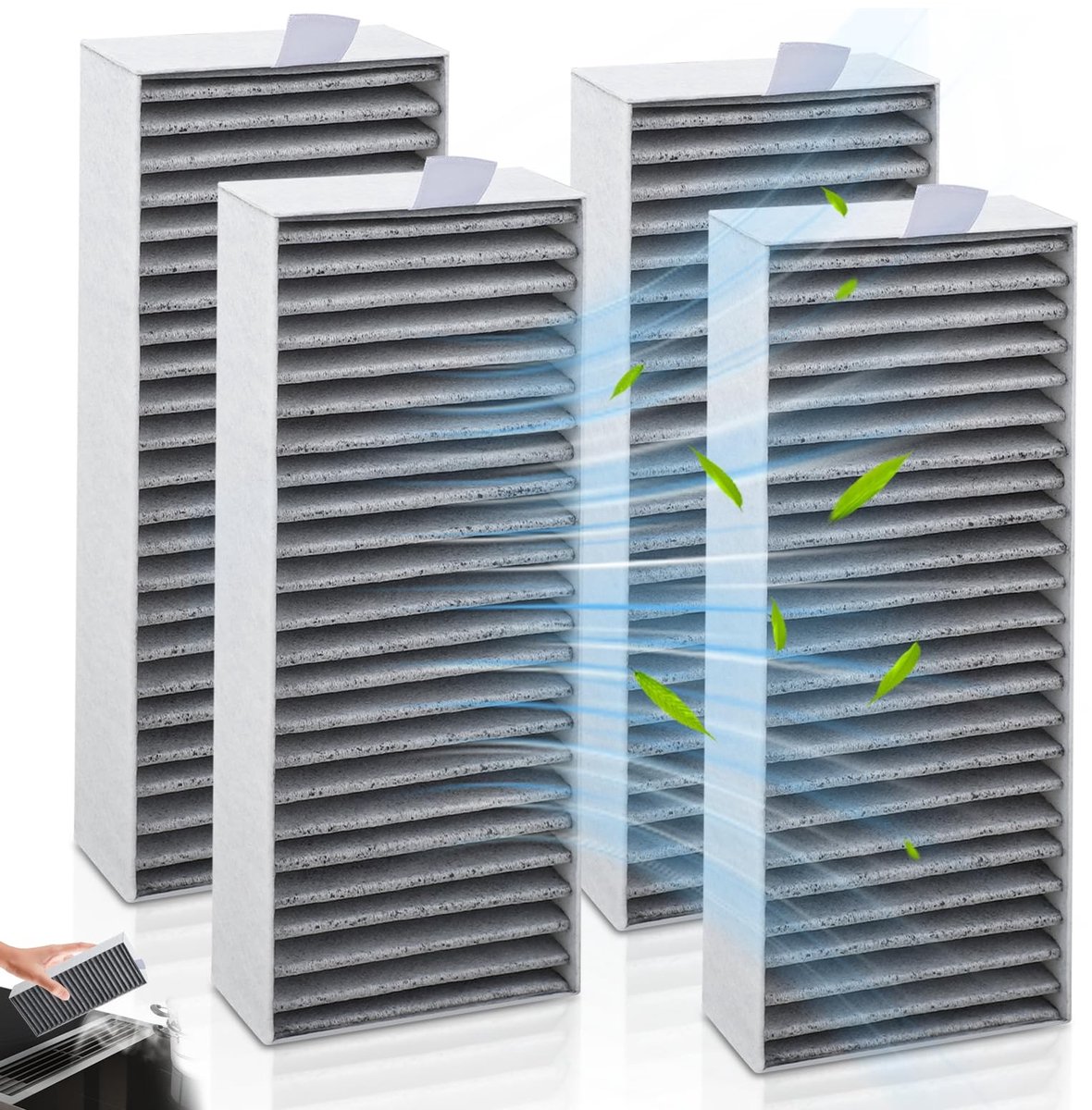 Omgoods - 4 Stuks Actieve Koolstoffilters voor Siemens/Bosch/Neff - Vervangingsfilters voor Afzuigkappen