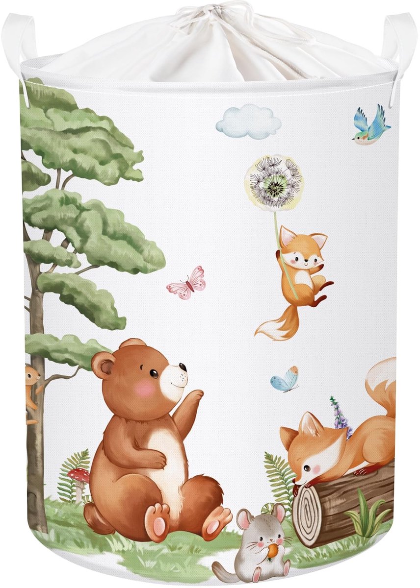 Omgoods - Vouwbare Wasmand voor Kinderen - Bosdieren Design, 63L