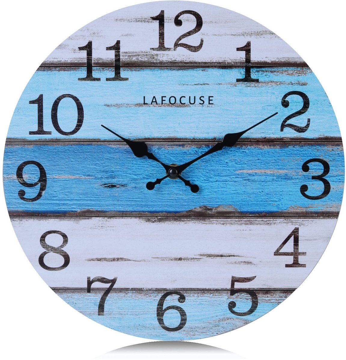 Omgoods - Lafocuse Stille Houten Wandklok - 30 cm Nautisch Thema voor Woonkamer