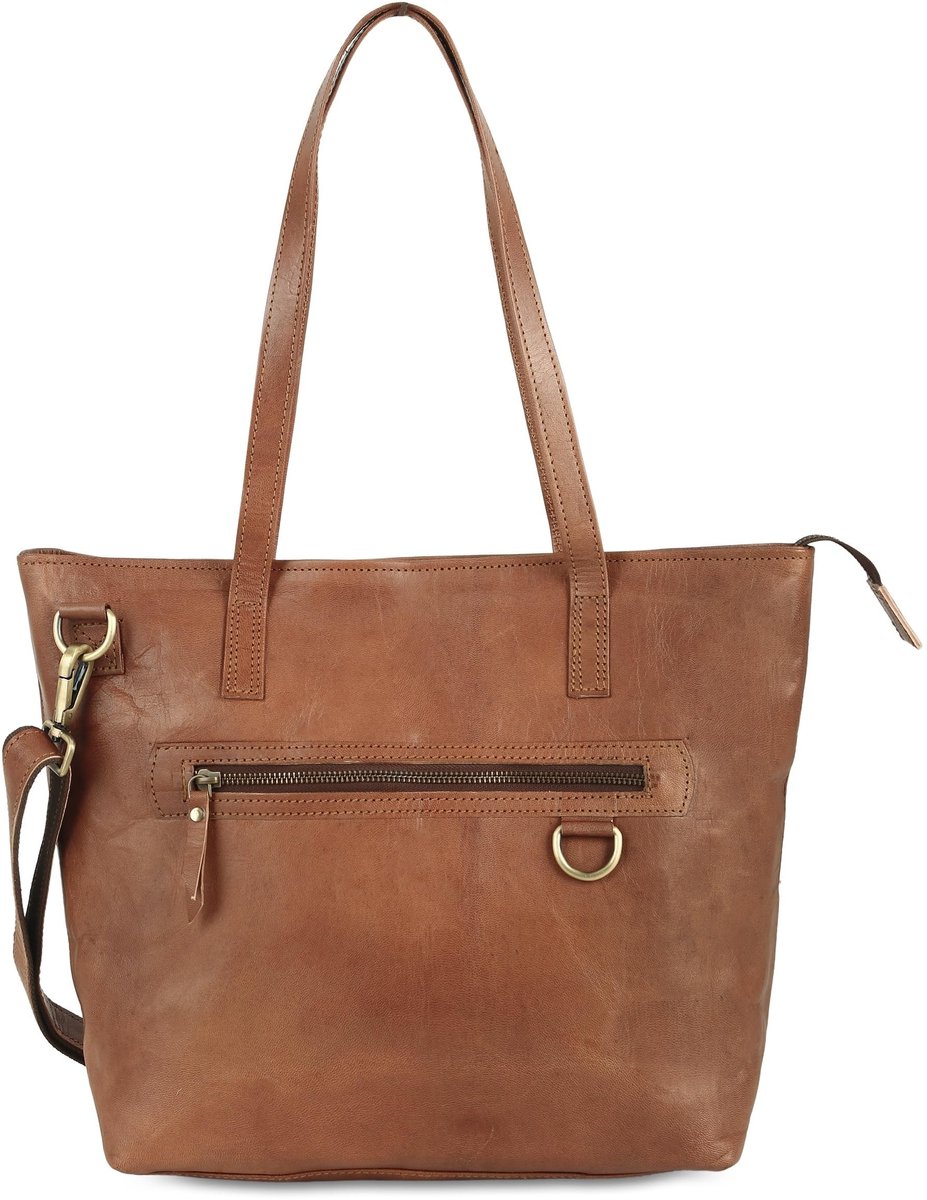 Omgoods - Grote Leren Reis- en Shopper Bag voor Vrouwen