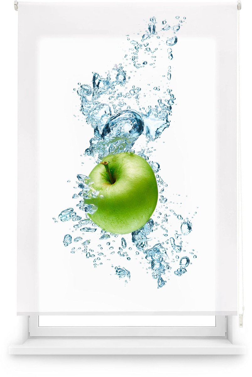 Omgoods - Roller Blind WaterApple 110 x 180 cm - Semi-Sheer Keukenrolgordijn