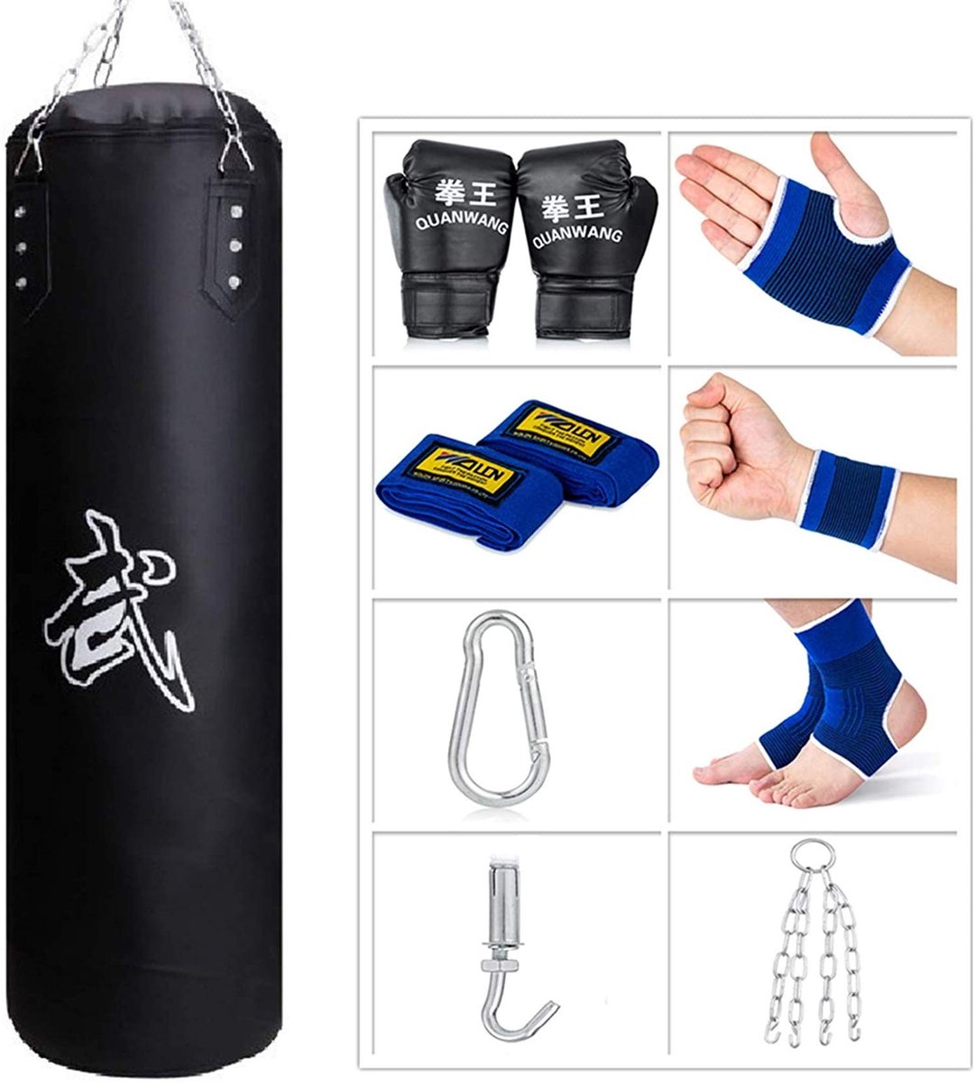 Omgoods - Hangende Stootzak voor Thuisfitness met Handschoenen en Haak - Training