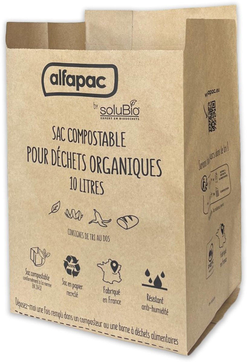 Omgoods - 50 Composteerbare Zakjes van 10L - 100% Gerecycled Papier voor Organisch Afval