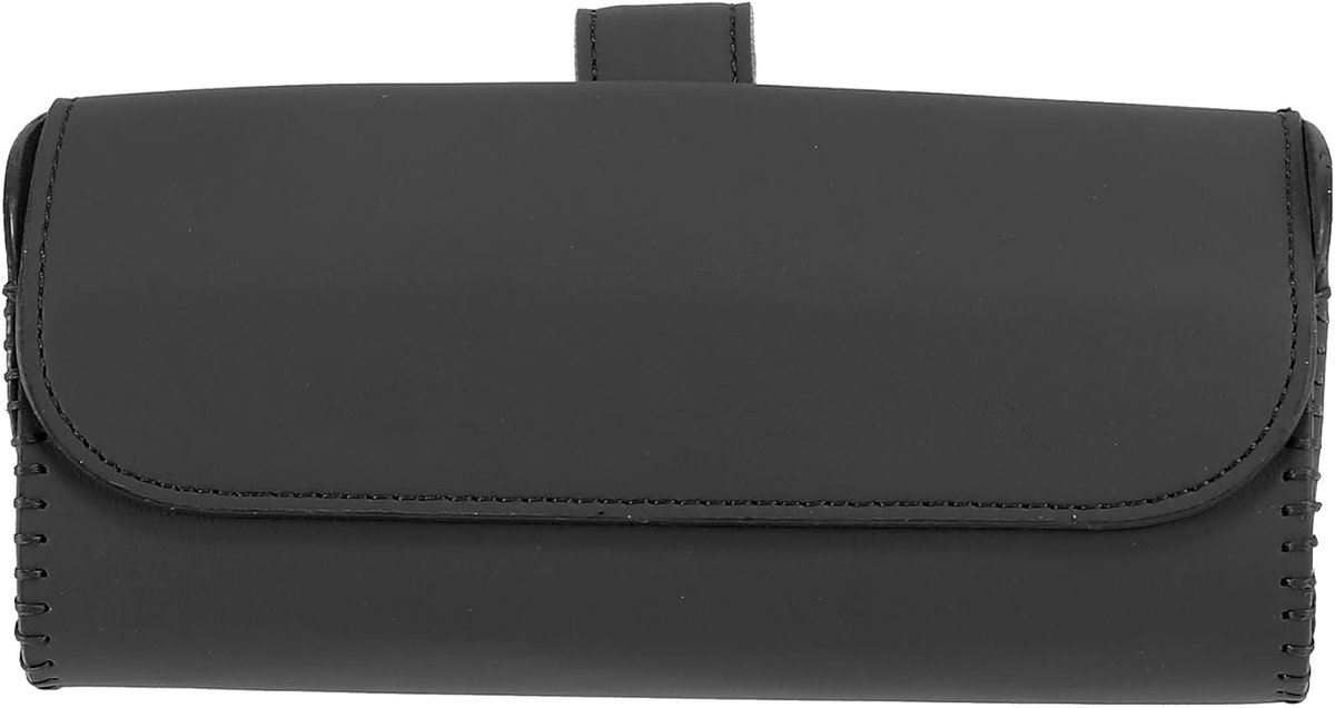 AUTOHAUX PU-lederen auto zonnebril houder clip brilmontuur glazen behuizing zwart