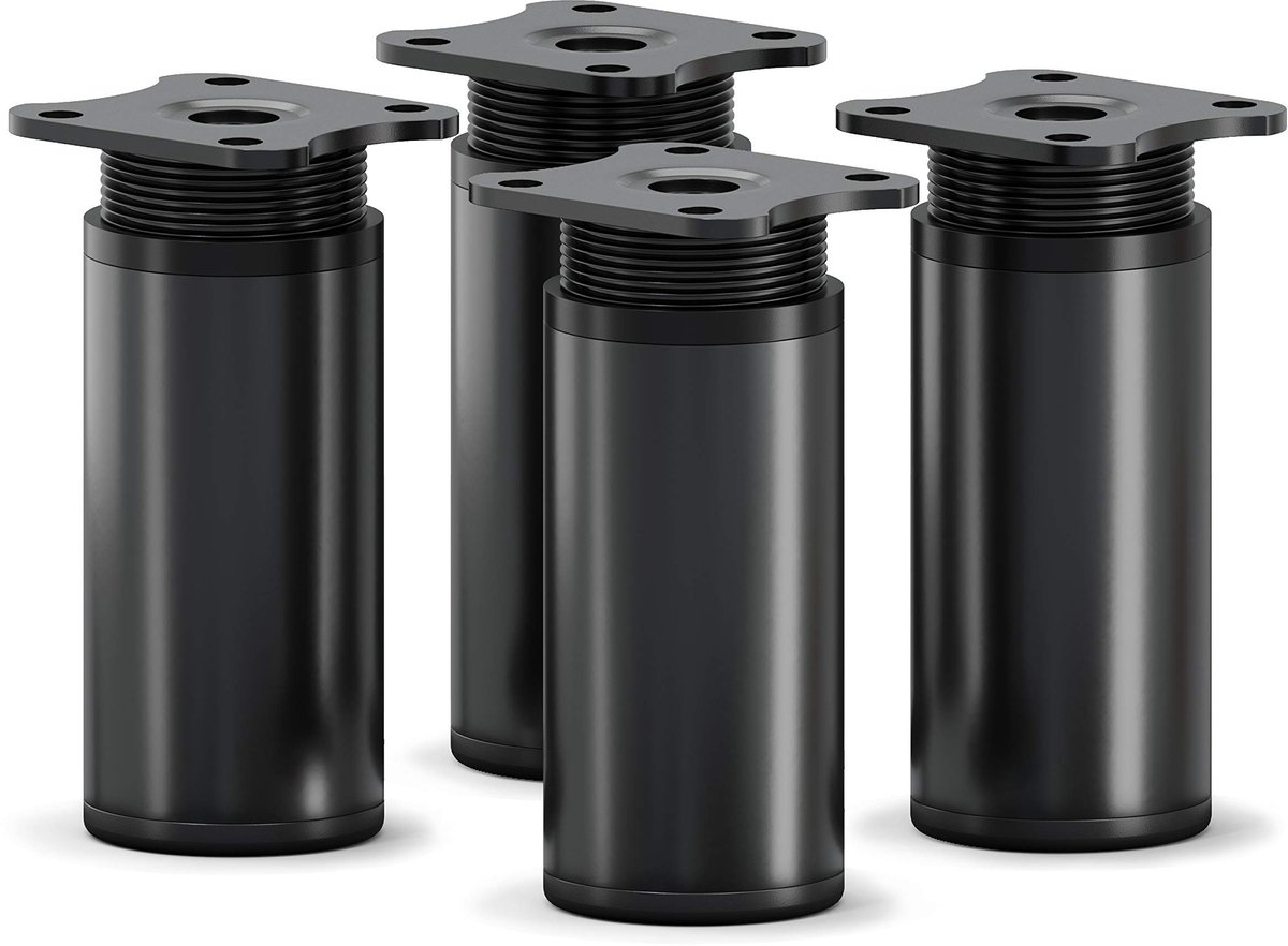 Omgoods - Verstelbare Meubelpoten Set van 4 - Zwart 80 mm