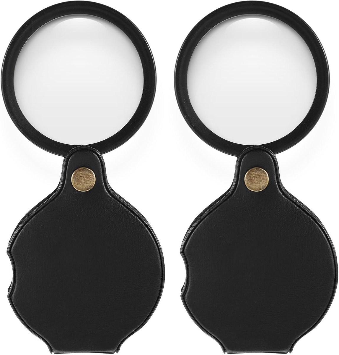 2 stuks zakvergrootglas, 20x klein vergrootglas, roterend opvouwbaar mini draagbare zakvergrootglas voor senioren studenten leesinspectie, munten, sieraden of verkennen (zwart)