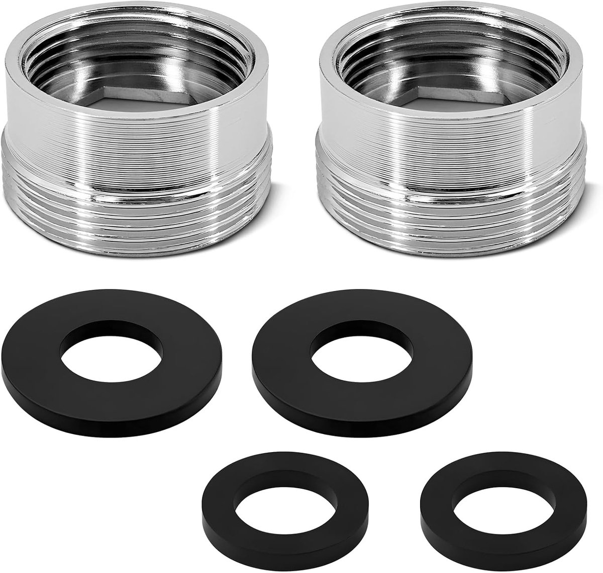 kraanadapter M18 naar m22 - kraanadapter M18 binnendraad naar M22 buitendraad, slangadapter voor keuken en tuinirrigatie, wordt geleverd met 5 accessoires afdichting (2 stuks)