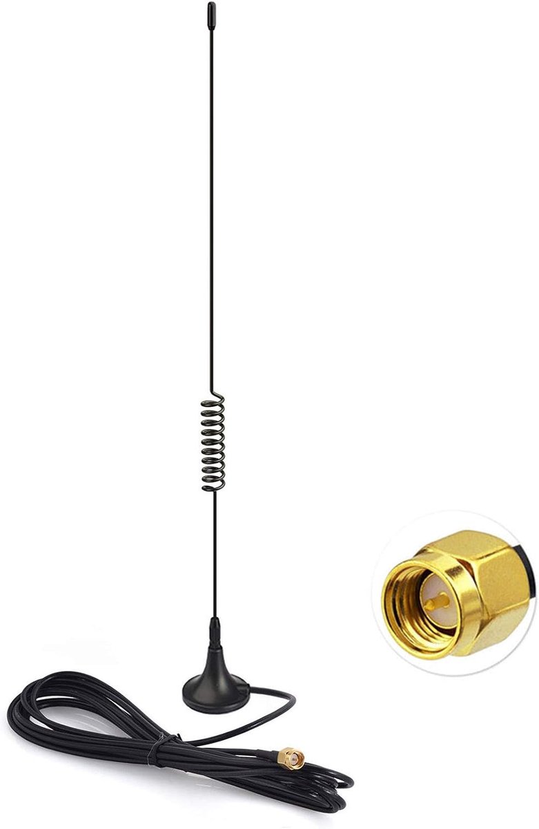 DAB Car Antenna SMA Adapter Magnetic Mount with 5M 16.4ft Extension Cable Antenna for Blaupunkt Pioneer Clarion Alpine DAB+ Radio | Geschikt voor autoradio, stereo-headunit, DAB+ ontvanger en digitale radiotuner in het voertuig