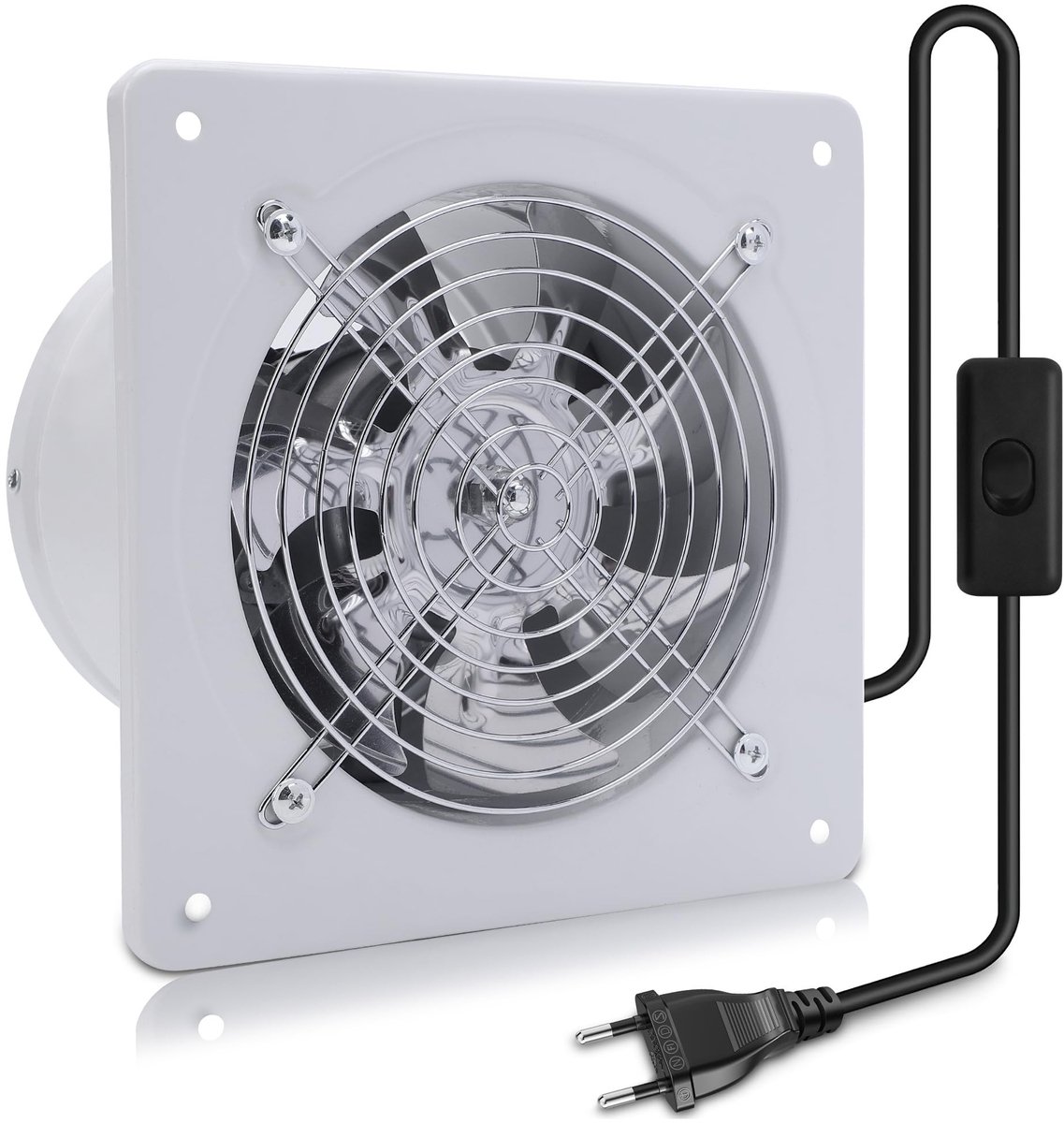 Omgoods - Wandafzuigventilator - 25 cm, 1750 m³/h voor Keuken en Badkamer