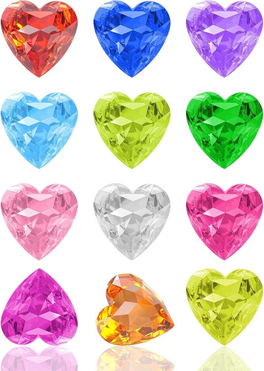 Onderwaterspeelgoed voor kinderen, edelstenen van acryl, edelstenen, set van 12 stuks, willekeurige kleuren en vormen