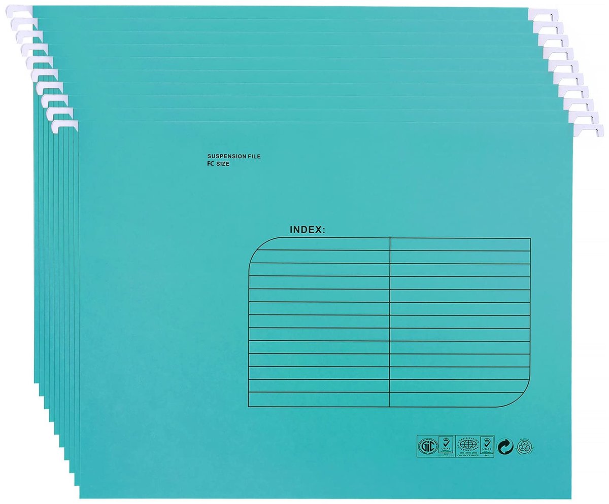 Omgoods - Pack van 25 Foolscape Suspension Files met Tabs - Blauw