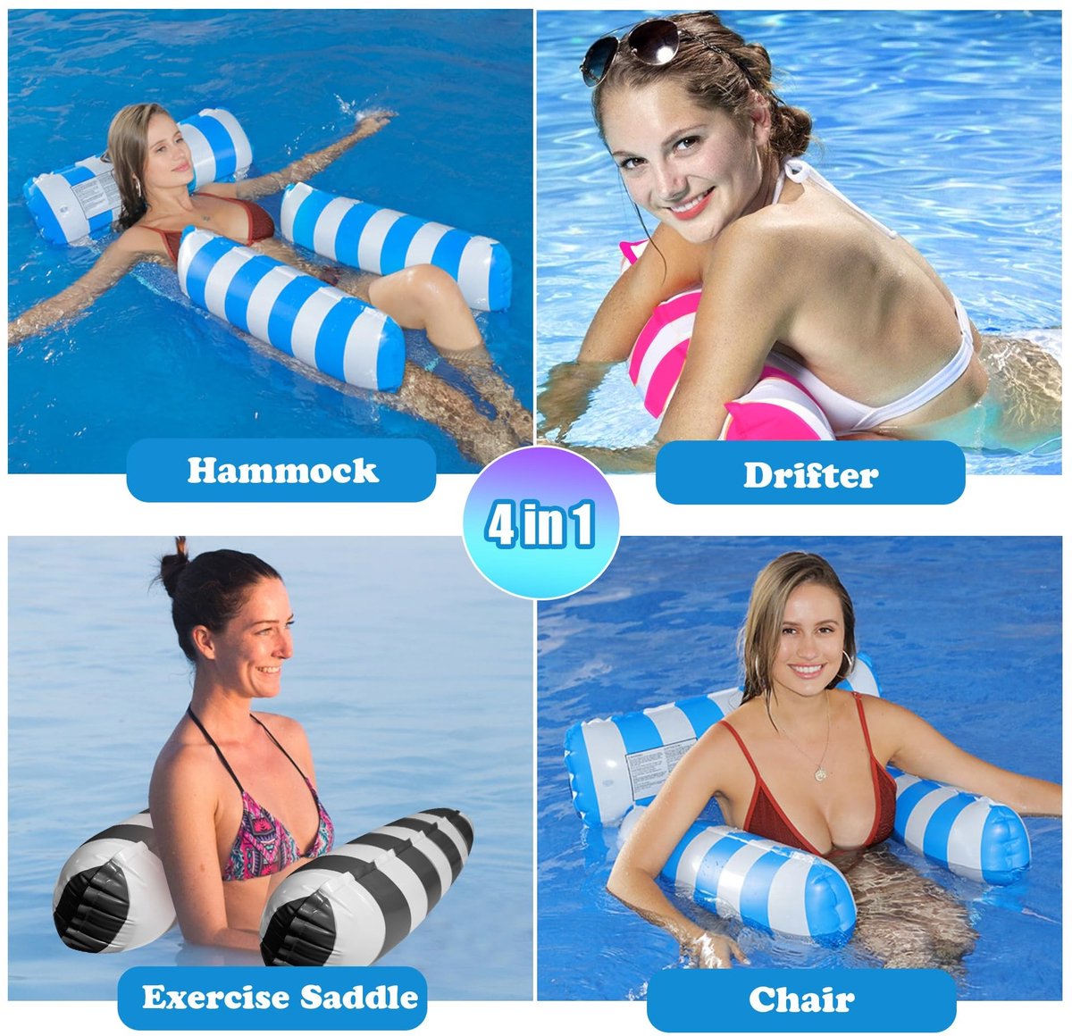 Omgoods - Opblaasbare Water Hammock - 4 in 1 Zwemaccessoires