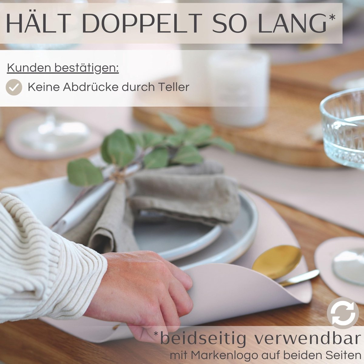 Omgoods - Set van 6 Premium Faux Leren Placemat met Houder