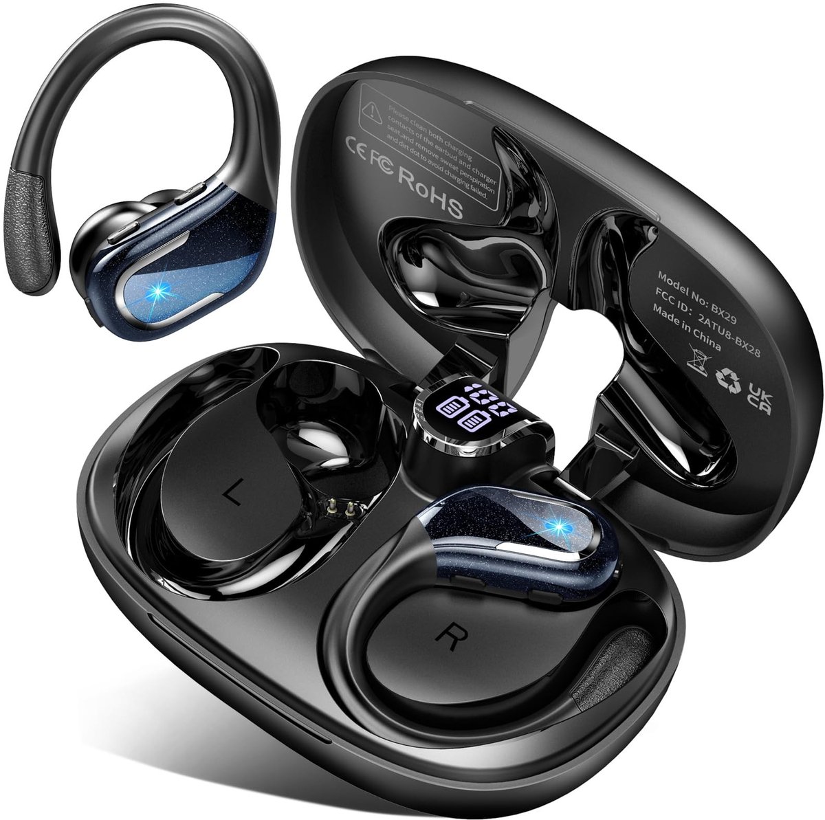 Omgoods - Draadloze Earbuds - Bluetooth 5.3 Sportkoptelefoon met Ruisonderdrukking en 75Uur Speeltijd