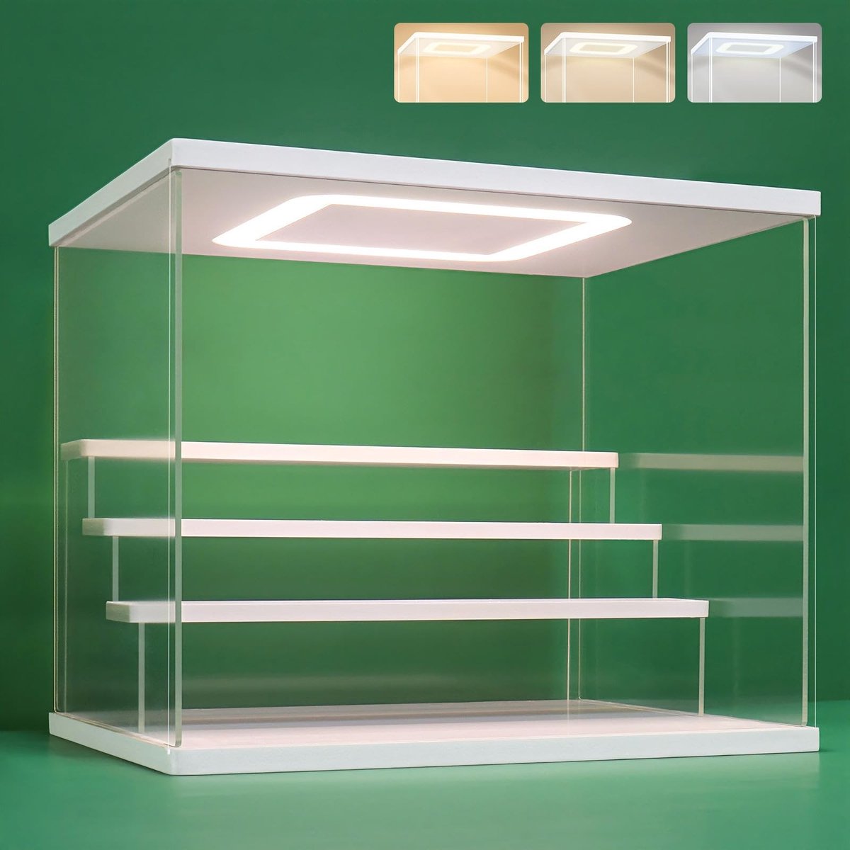 Omgoods - Transparante Acryl Display Stand met LED Licht - 4 Laags Organizer voor Verzameling