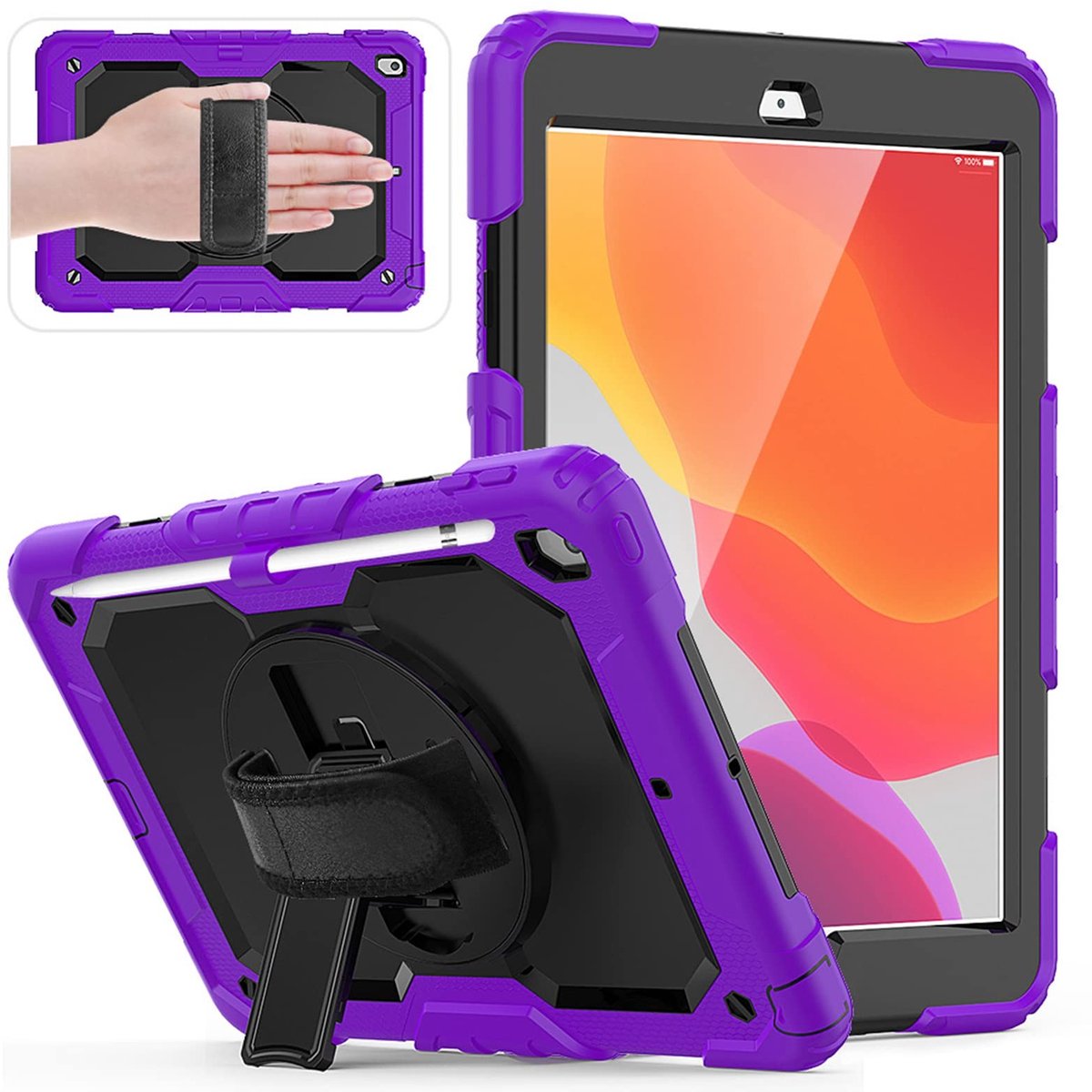 Omgoods - Beschermhoes voor iPad 10.2 inch 2021/2020/2019 - Schokbestendige Full Body Case - Violet