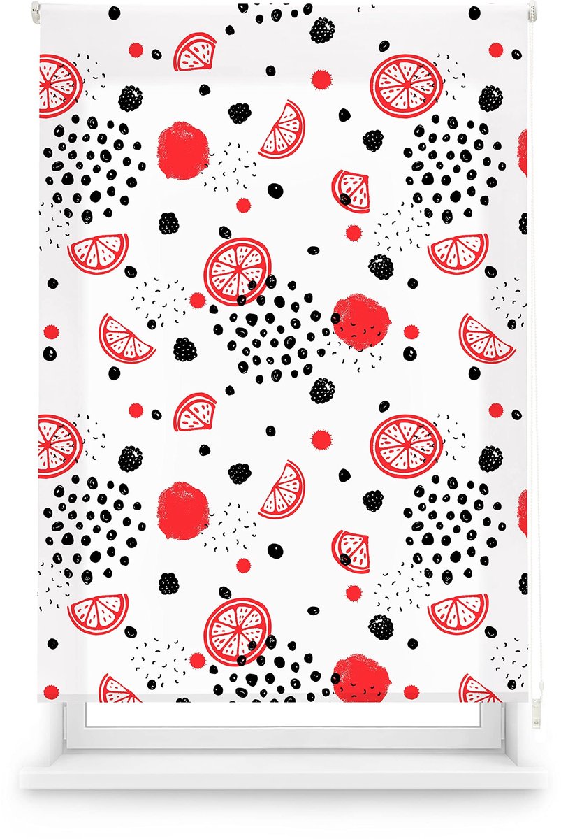 Omgoods - Transparante Rolgordijn met Digital Print - Grapefruit Design 110 x 180 cm
