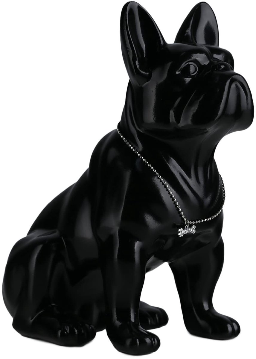 Omgoods - Nordic Franse Bulldog Beeldje - Huisdecoratie van Kunsthars - Zwart