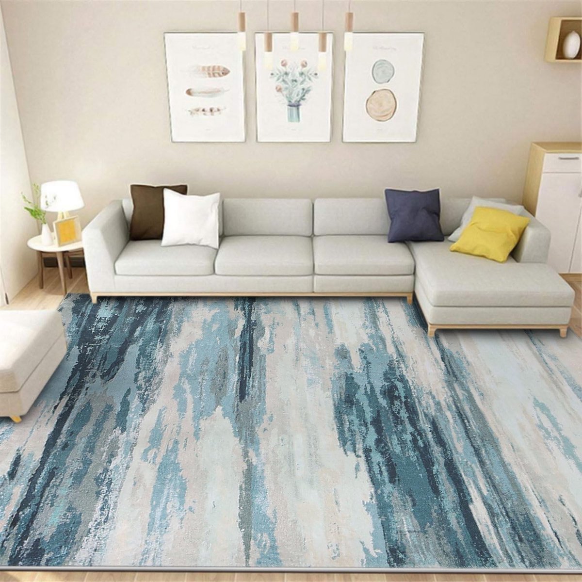 Omgoods - Modern Abstract Vloerkleed Grijs 80 x 120 cm - Antislip voor Woonkamer en Kinderen