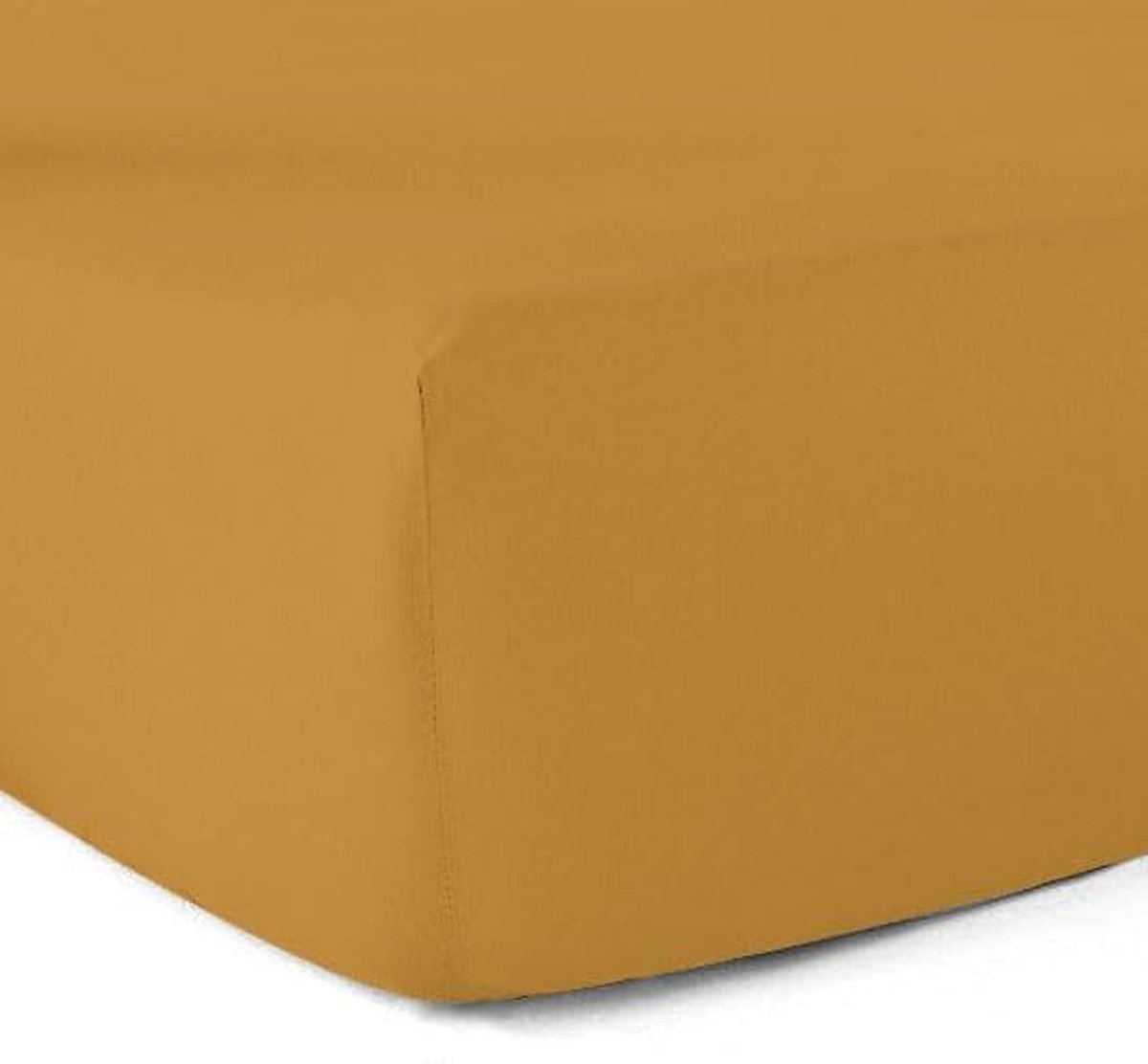 Hoeslaken, 100% katoen, 57 draden, saffraan, 160 x 200 cm, spanhoogte 30 cm
