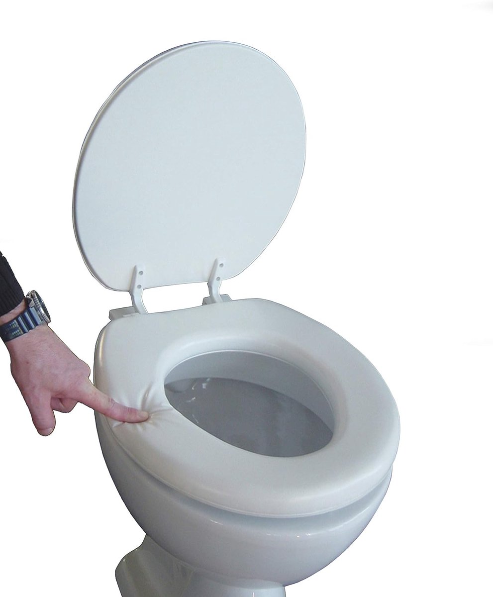 SnelShoppen - Gewatteerde Soft WC-bril voor Comfortabel Zitten, Wit, Ergonomisch Design, Ideaal voor Thuisgebruik, Camping en Kinderen, 43002