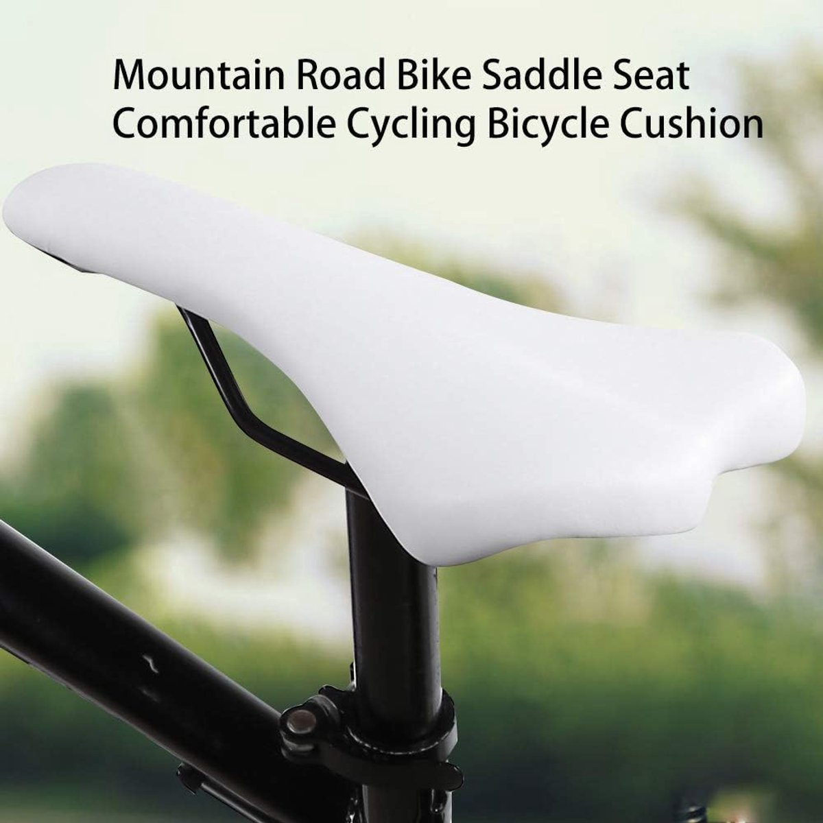 SnelShoppen - Universele Fietszadel, Comfortabele Fietsstoel PU Leer, Schokdempende Fietszadel Kussen, Waterdichte Fiets Zadelpad voor Mountainbike en