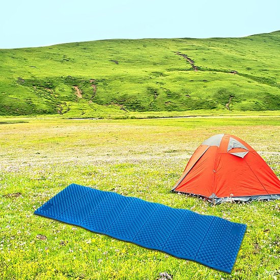 Kampeer slaapmat - Picknickdeken Slaapkussen - Buiten slapen - Eiertrog ontwerp - 190x57x2 cm - Blauw — afbeelding 5