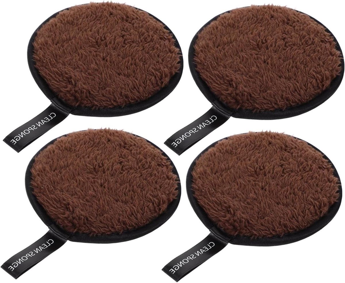 Gezichtsreinigingspads - Make-up verwijderaar - Make-up verwijderen - Herbruikbaar en wasbaar - 12 x 12 cm - Koffie