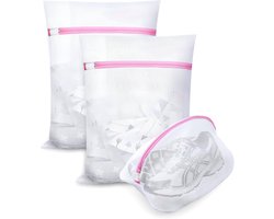 Grote waszak - Wasnet - Waszak - wasnetten - Grote waszak - Waszak met rits - Voorkomt dat kleding vervormt en kreukt - 3 stuks - Geschikt voor truien, overhemden, ondergoed, sokken, schoenen - 40*50cm