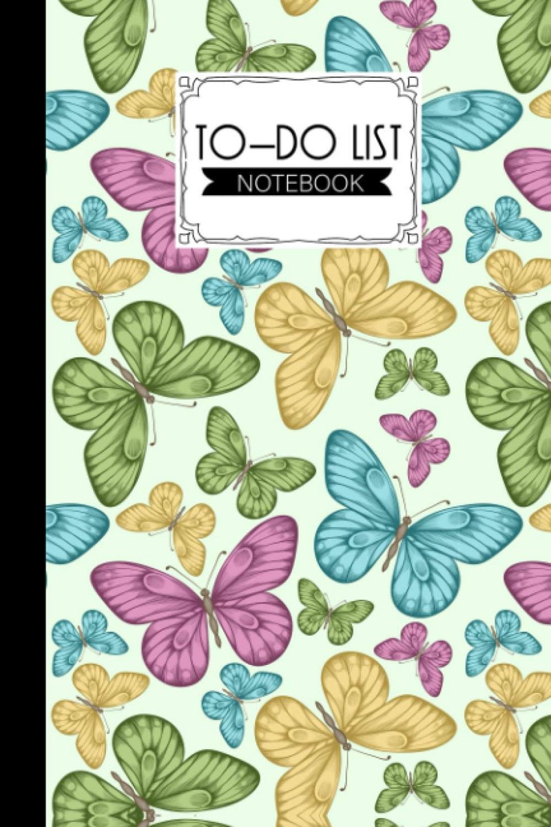 SnelShoppen - To-Do List Notebook, Planner Checklist Organiseren, Werk Planner met Vlinders Kaft, 120 Pagina's, Formaat 6" x 9"