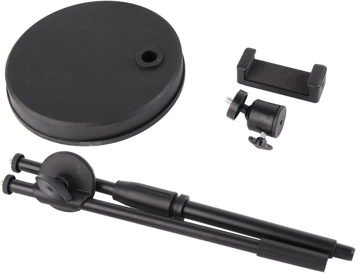 SnelShoppen - Tripod voor Mobiele Telefoons met Robuuste Basis, 360° Verstelbare Hoek, 1/4 Interface Balhoofd, Bureau Statief voor Telefoons van 5.3–1
