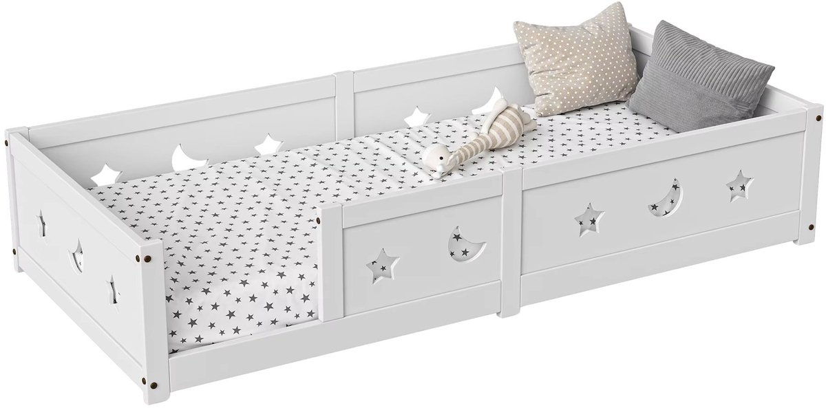 Kinderbed 90x200 cm Wit - met Lattenbodem