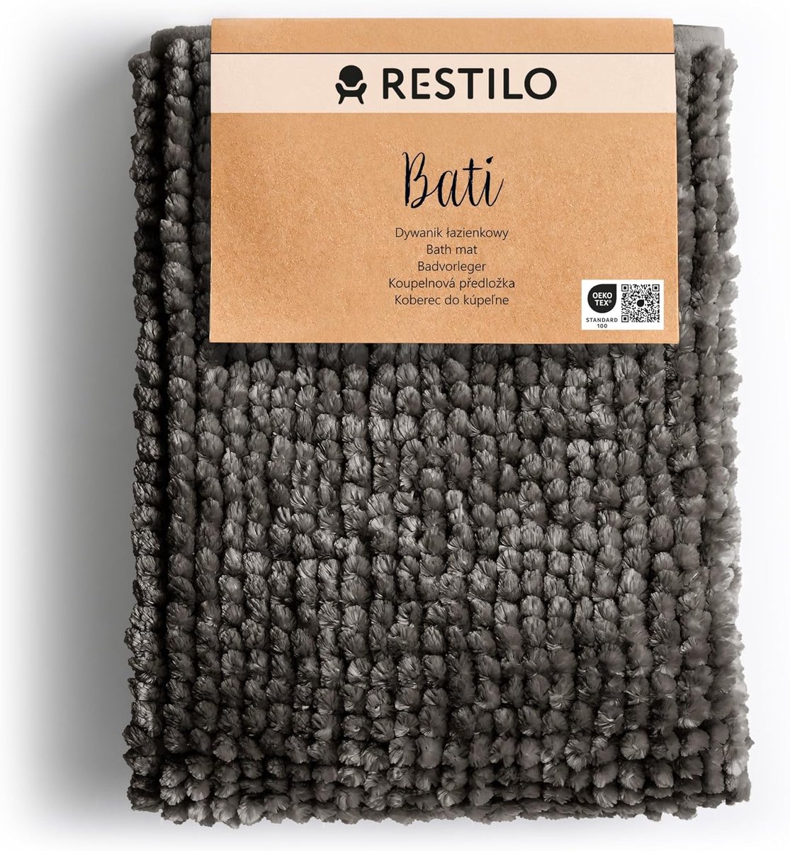 SnelShoppen - Badmat 50 x 70 cm Extra Zacht en Waterabsorberend Antislip Badkamer Tapijt Staal Kleur Ideaal voor Douche en Bad
