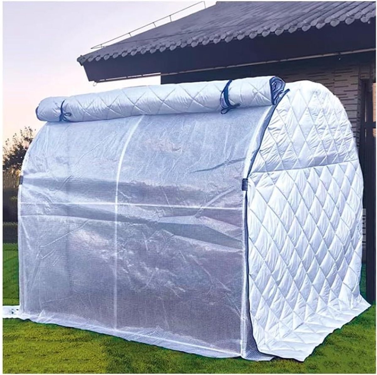 Tuinkas Met Rekken - Kweekkas Schuur - Planten Beschermen - Verdikte Waterdichte Hoes - 200x100x100 cm - Zilver