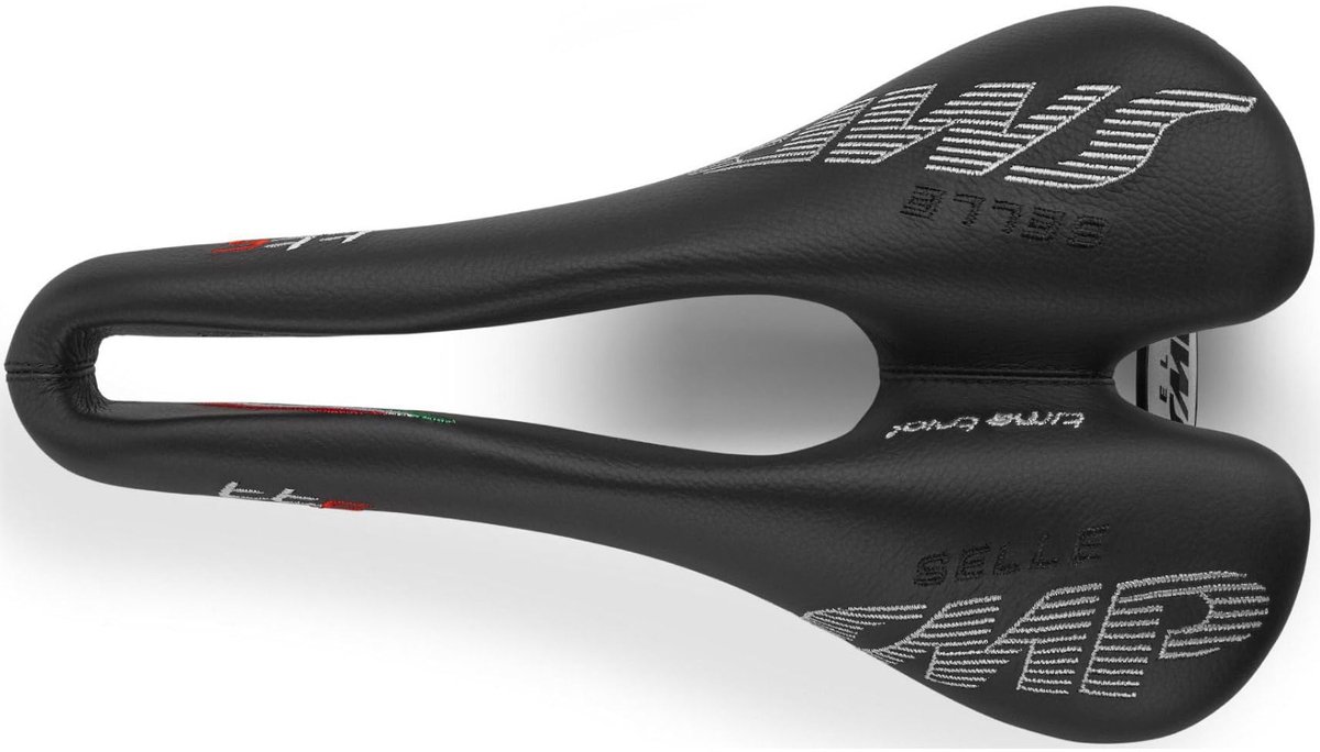 SnelShoppen - Selle SMP Triathlon T5 Fietszadel Racefiets Unisex Volwassenen - Zwart Chroom M - Comfortabel en Aerodynamisch Zadel voor Triathlon en R