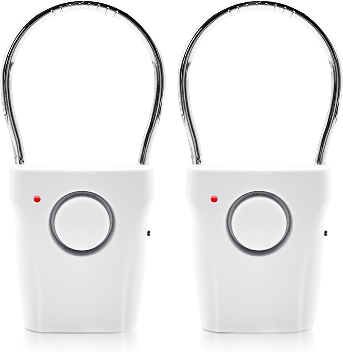 SnelShoppen - Set van 2 Deurklink-Alarm, 120 dB Alarmsysteem voor Deurgreep, Raamalarmsysteem, Deurstopper met Alarm, Wit - Veiligheid voor Thuis, Kan