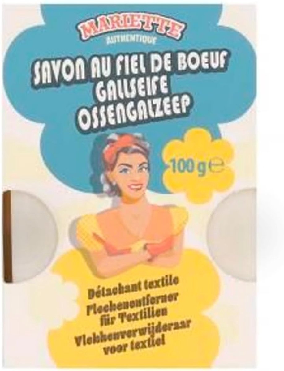 SnelShoppen - Mariette Varkensgalzeep - Vlekkenverwijderaar - 2 x 100 g - Effectieve Stain Remover voor Kleding, Tapijt en Meer