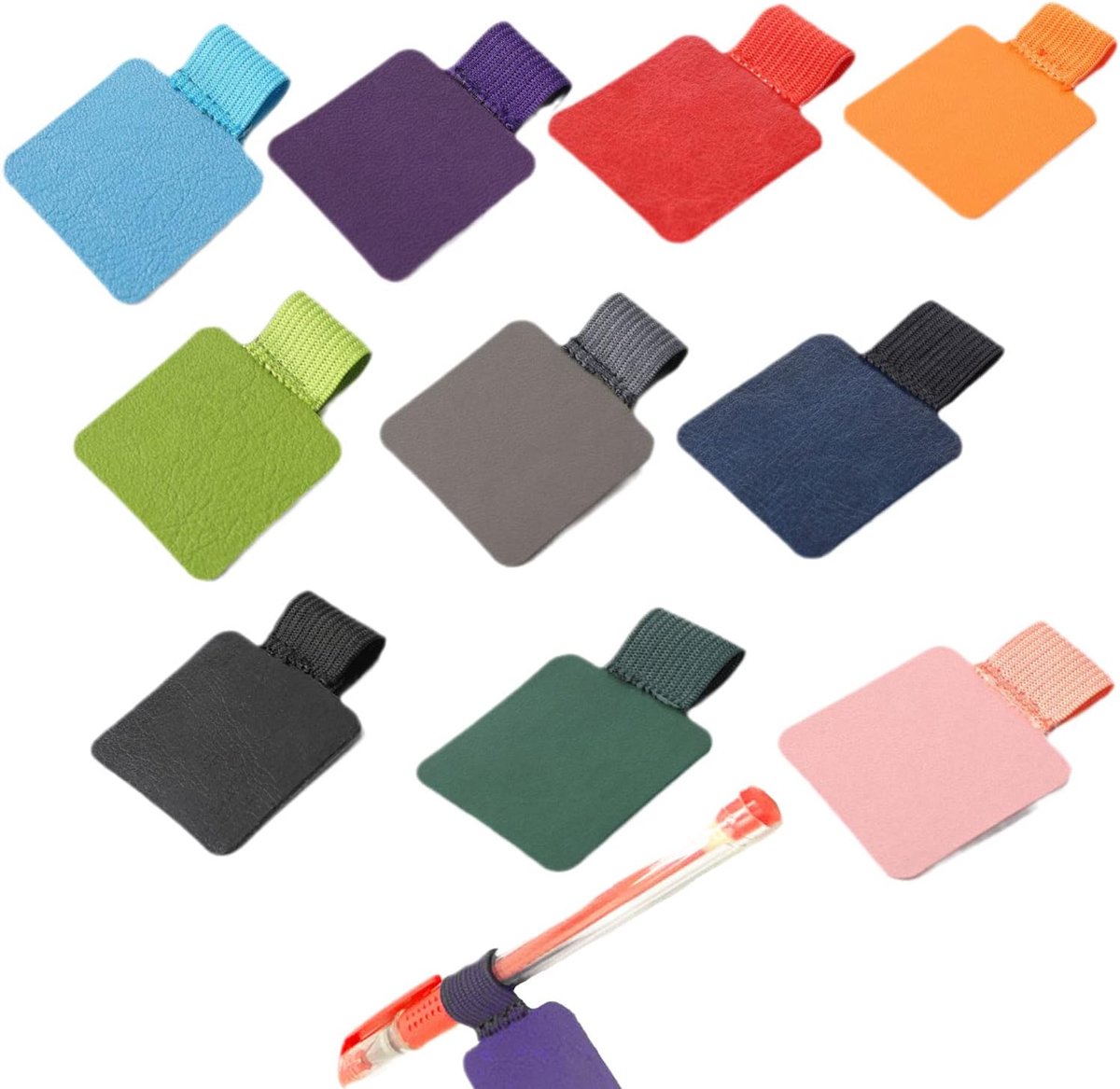 Penhouder elastisch 10 stuks - gemengde kleuren - geschikt voor tablet en notebook - handig voor onderweg - ShopVlot