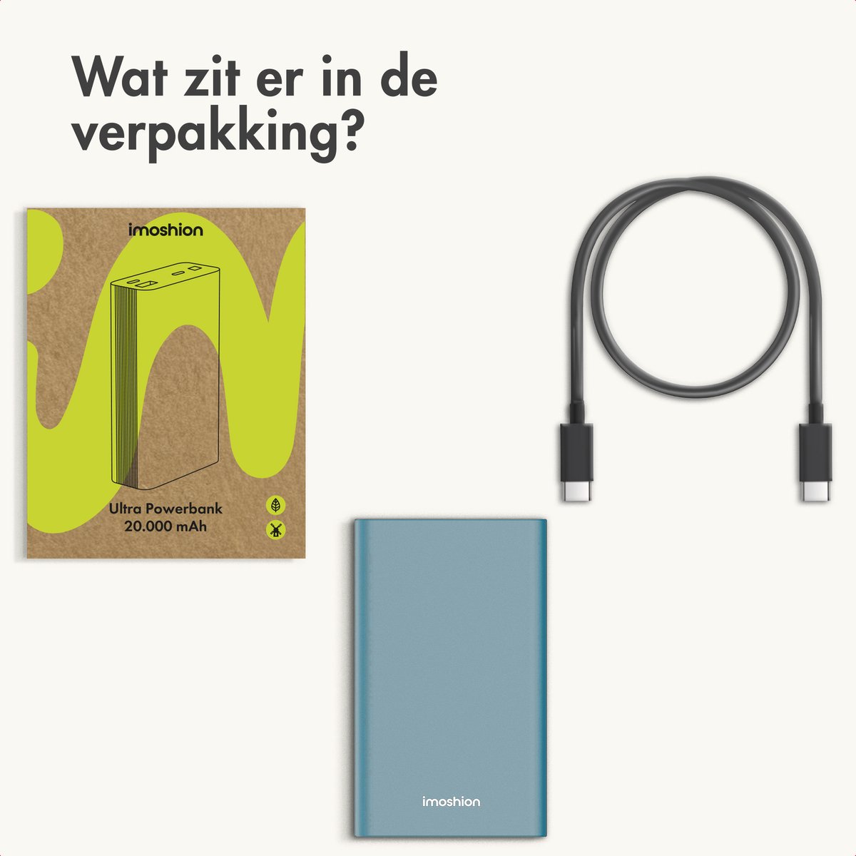 imoshion® Powerbank 20000 mAh - 30W Ultra Snellader - 4x Smartphone Opladen - USB C / USB A - Powerbanks - Universeel - Quick Charge 3.0 en Power Delivery — cadeau in Telefoon & Tablet - foto 7
