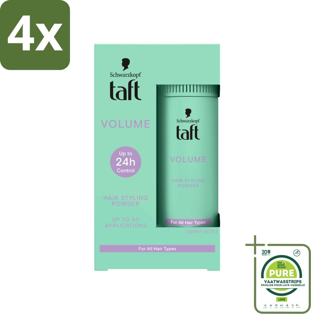 Taft - Volume - Hair Styling Powder - Instant volume - 10 gr - Voordeelverpakking - 4 stuks - Haarpoeder - Volume haar