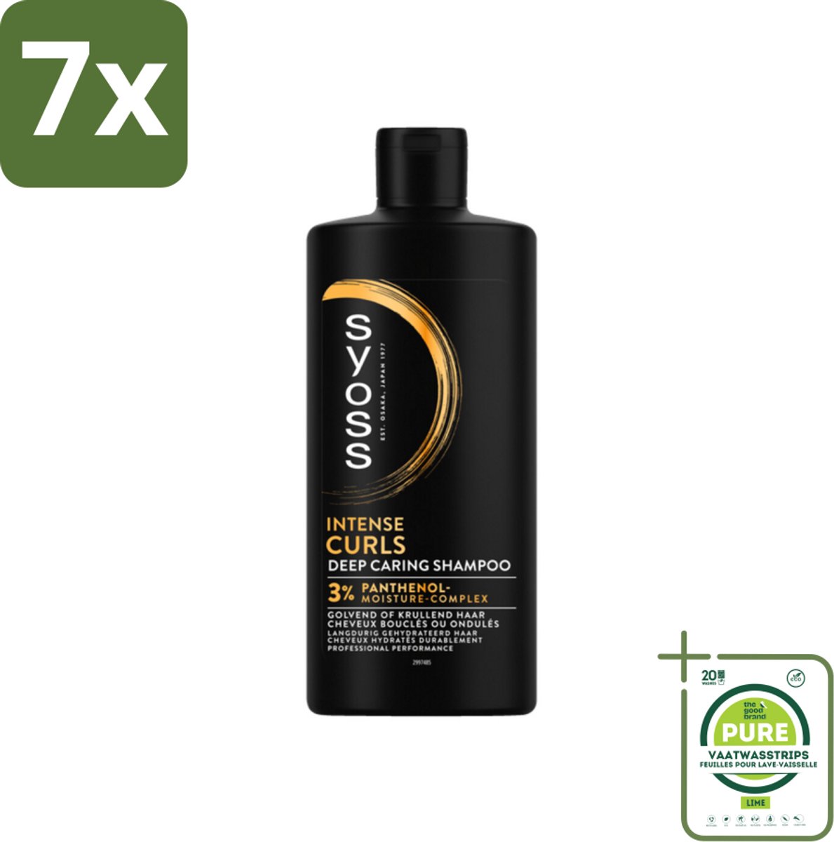7 x SYOSS - Curls Intense - Shampoo - Langdurige Styling - 440ml - Grootverpakking - Krullen Shampoo - Krulverzorging - Hydraterende Shampoo - Anti-pluis Shampoo - Shampoo Voor Krullend Haar