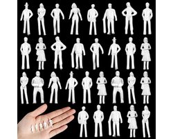 Miniatuur Figuren - Model Mensjes - Diorama Bouw - Ongeverfd ABS Plastic - Schaal 1:75 - Wit