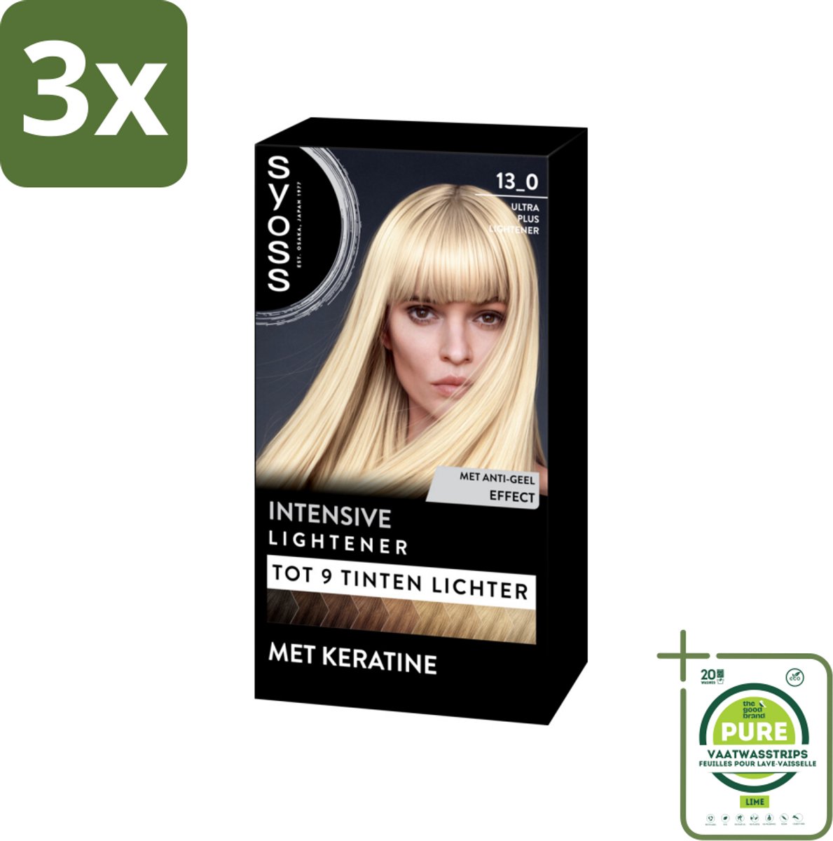 3 x SYOSS - Coloration 13-0 Ultra Plus Lightener - Haarverf - Grijsdekking - Vermindert Haarbreuk - Maximale Oplichting - Grootverpakking - Permanente Haarkleuring - Lichte Haarkleur - Grijsdekking - Keratine - Haarkleur 13-0