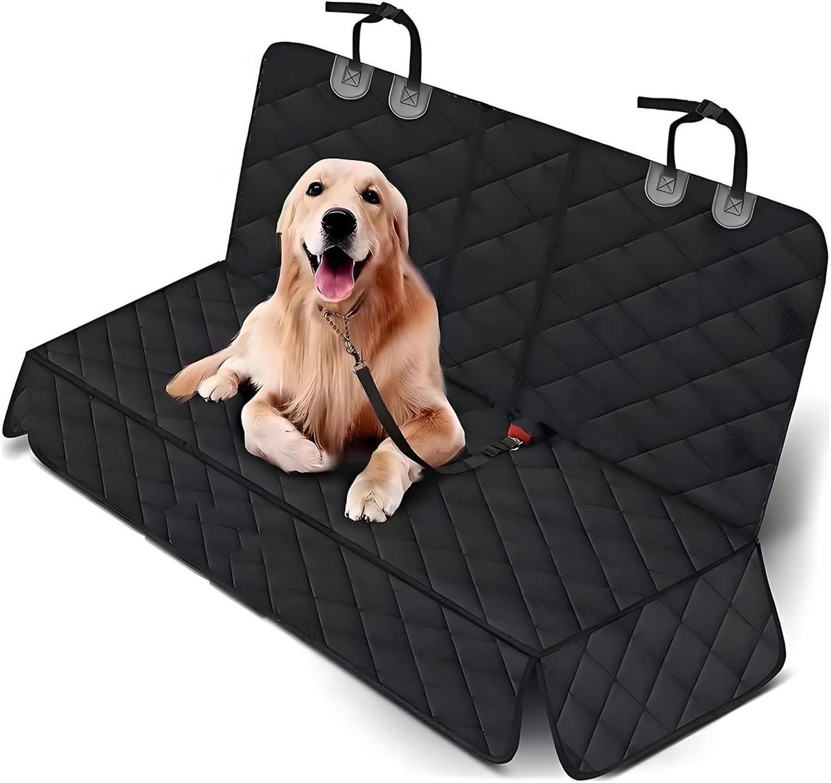 Hondenautostoelmat Achterbank - Hondendeken Auto - Auto Beschermen - Waterdichte Oxford Stof - 135x145 cm - Zwart