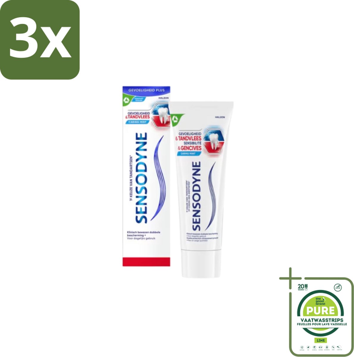 3 x Sensodyne - Tandpasta - Gevoeligheid & Tandvlees - Tandvleesverzorging - 75 ml - Grootverpakking - Tandgevoeligheid - Tandvleesproblemen - Tandpasta - Gevoelige Tanden - Tandplak