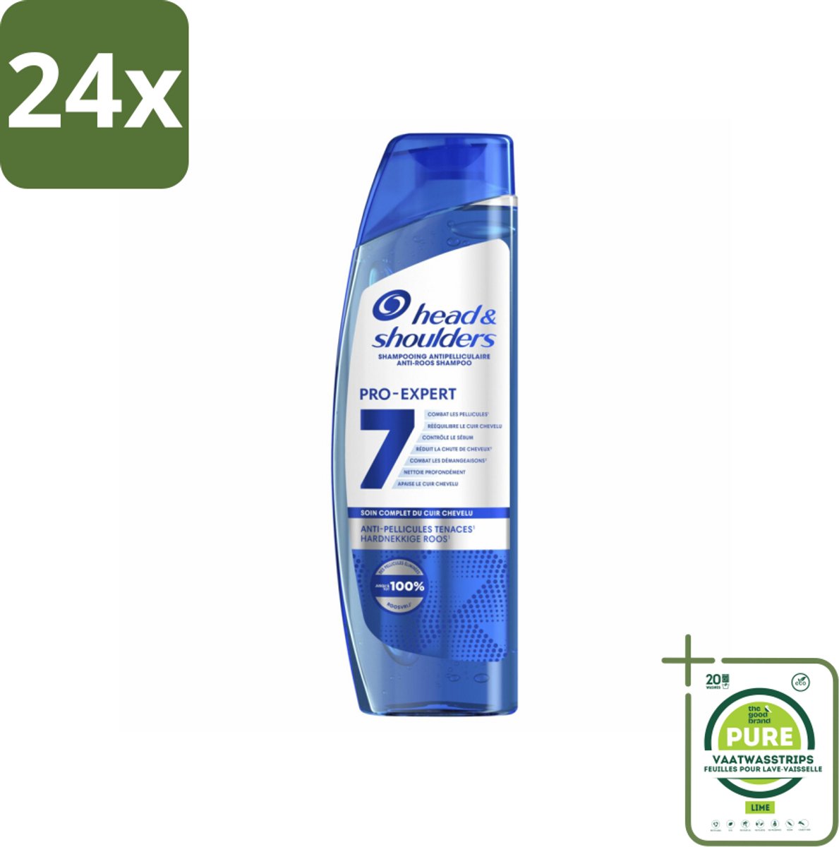 Head & Shoulders - Shampoo - Pro-Expert 7 - Anti-Roos - 250 ml - Voordeelverpakking - 24 stuks - Anti-roos shampoo - Roos shampoo