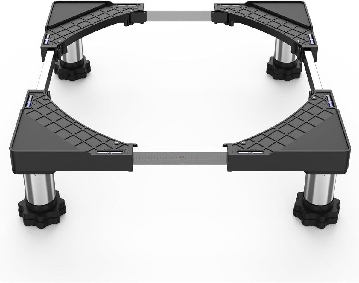 Wasmachinebasis voor koelkast, verstelbare wasmachine-basis voor droger en vriezer, berenbelasting 450 kg, breedte verstelbaar, 44,5-67 cm, hoogte 13 cm-17 cm