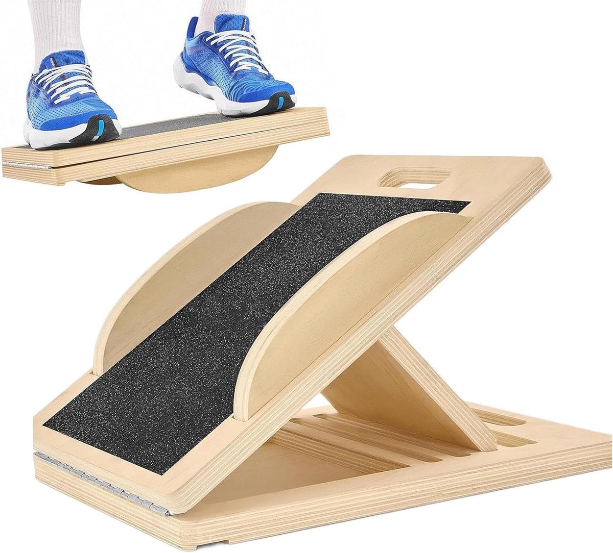 Kuitbank - Balans plank - Oefenen balans - Flexibel ontwerp - 42 x 31 x 6.5 cm - Houtkleur
