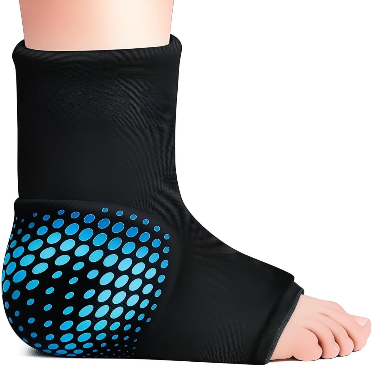 Koelmanchet voor voet en enkel, dubbellaags en versterkt, herbruikbaar gelkompres voor koude- en warmtetherapie, koelpad bij plantaire fasciitis en pijnverlichting